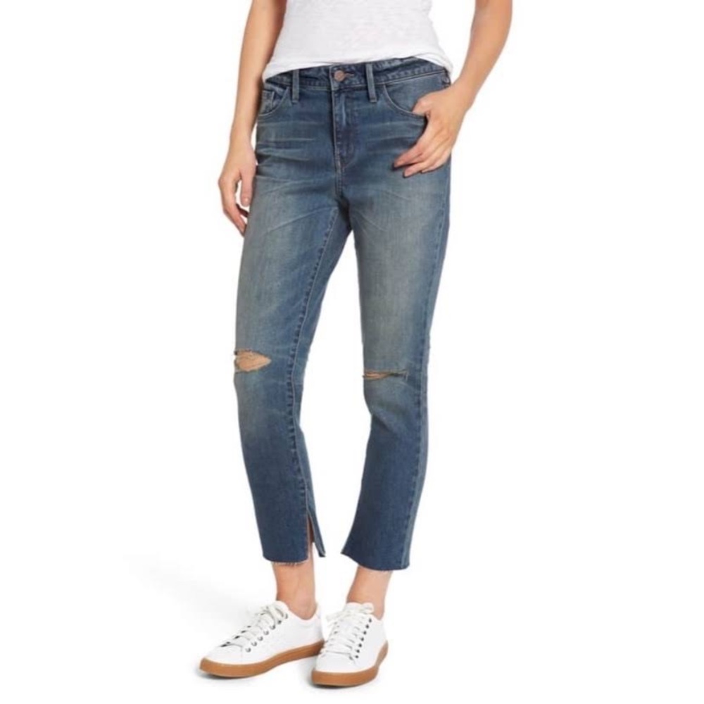 Treasure & Bond High Rise Loose & Skinny Distressed Cropped Jeans